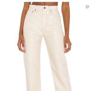 Agolde Recycled Leather 90's Pinch Waist Pant in Powder